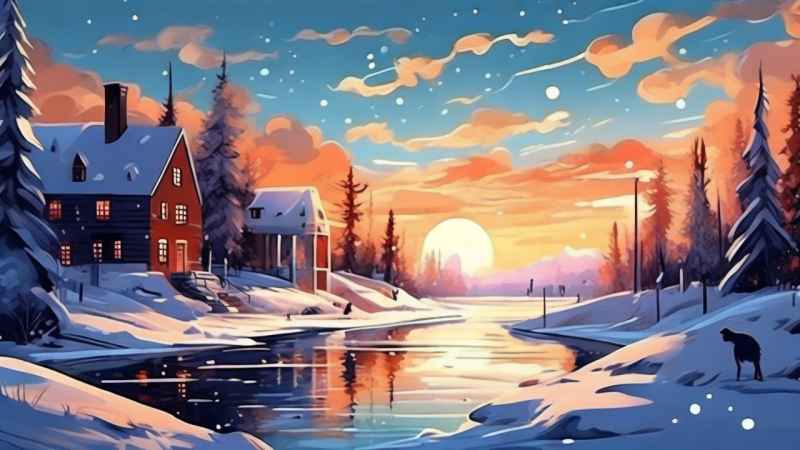 插画冬季背景图 55