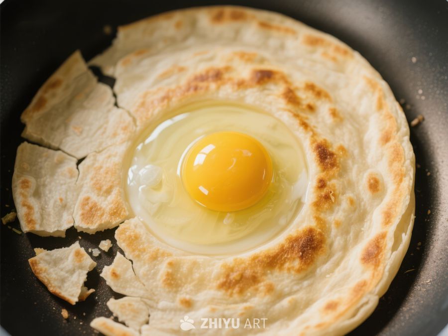 煎饼上的完美煎蛋 381