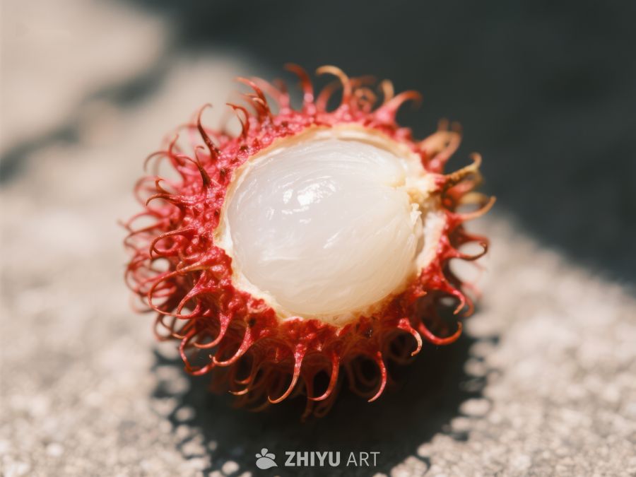 新鲜红毛丹果特写 689