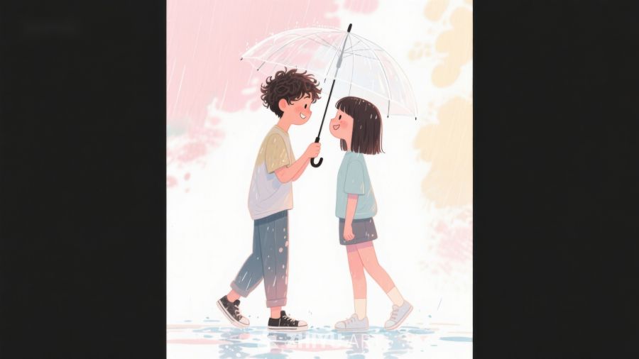 雨中同行，共撑一把伞 682