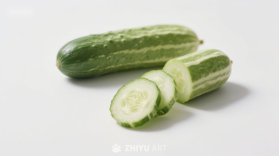 新鲜黄瓜切片展示