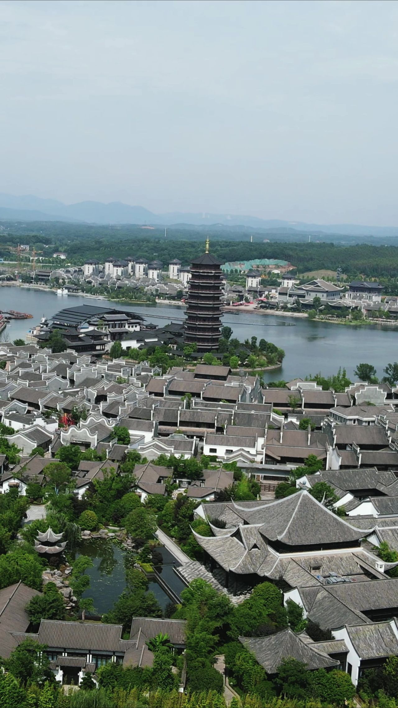 湖南长沙官窑古镇竖屏航拍