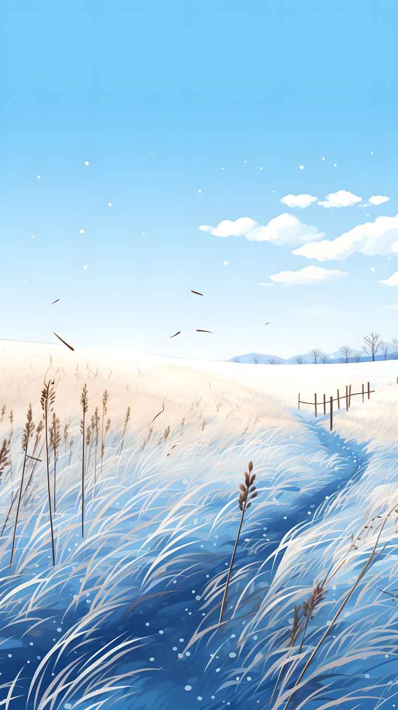 冬季唯美创意背景插画图 55