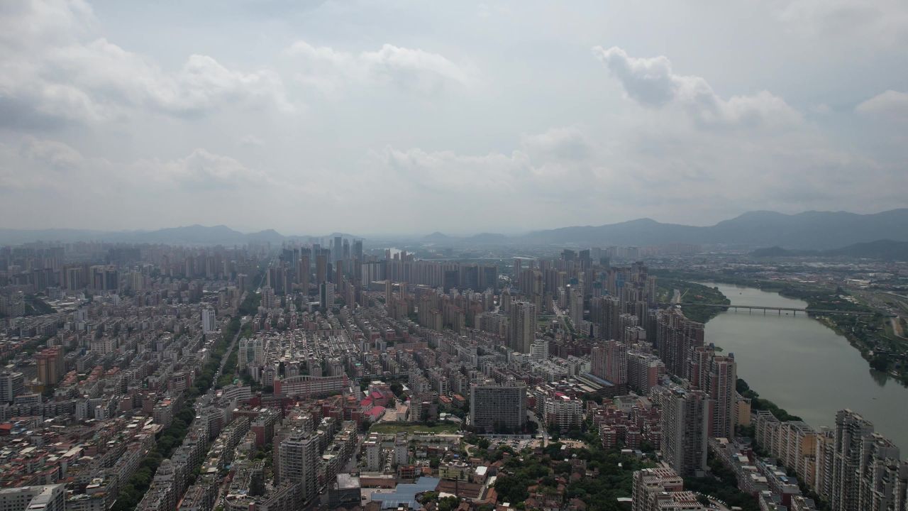 福建漳州城市大景航拍