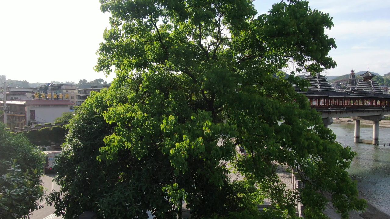 湖南新晃侗族自治县城市风光旅游景区航拍 