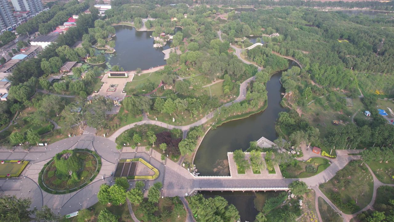 河北邯郸赵苑公园4A景区航拍