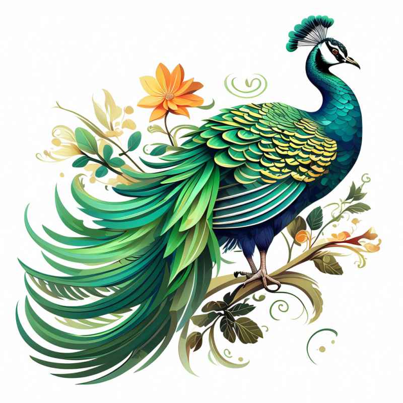 高清孔雀经典绿色羽毛 8