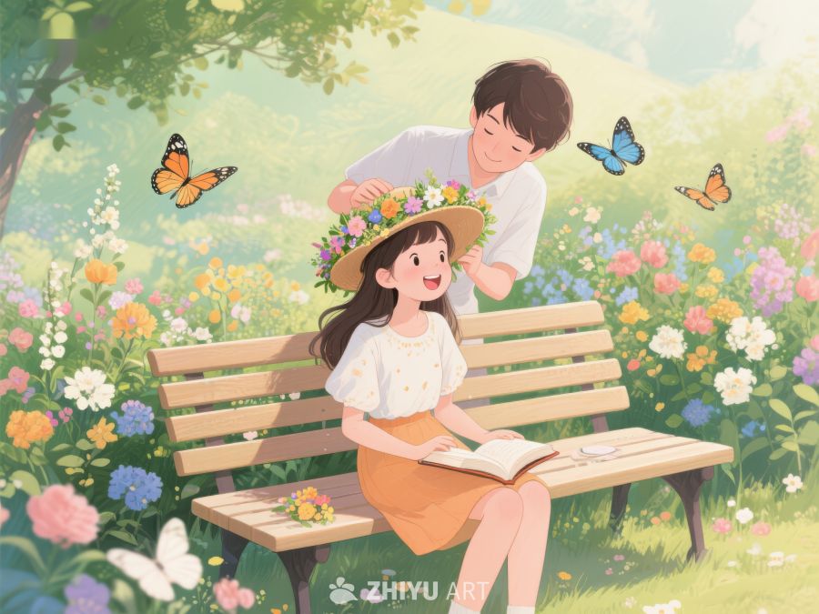 花园中温馨的阅读时光 378