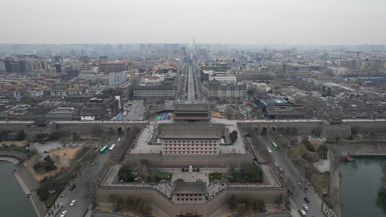 陕西西安古城墙永宁门历史文化