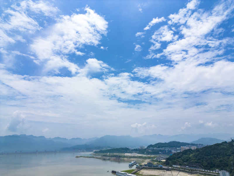 湖北长江三峡风光航拍图 