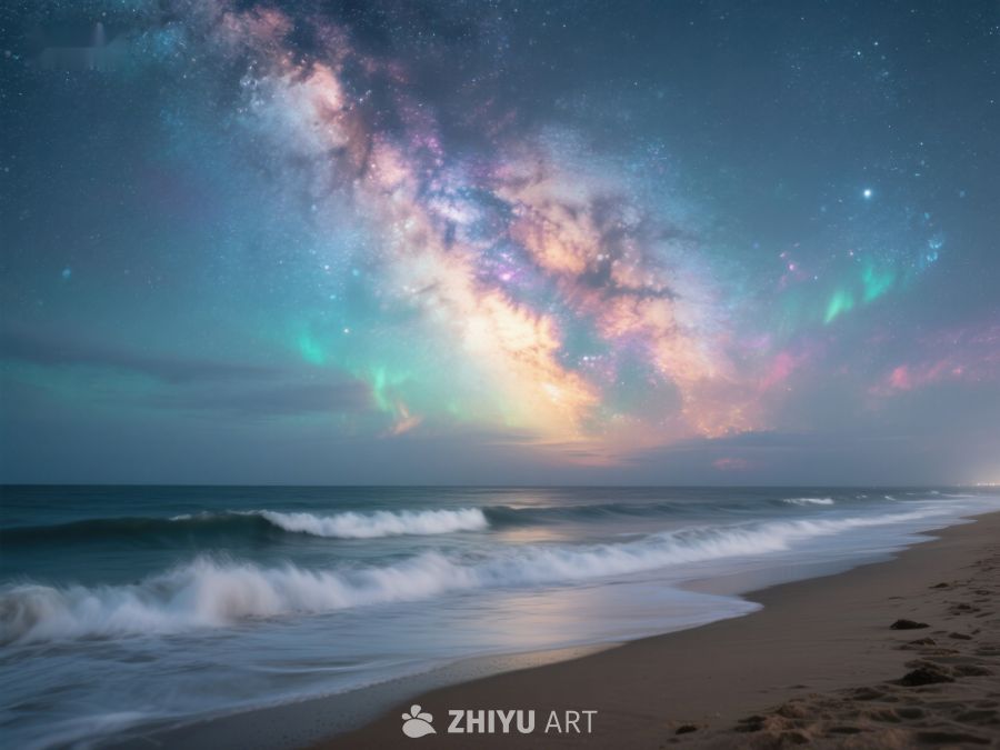 星空下的海滩夜景 184