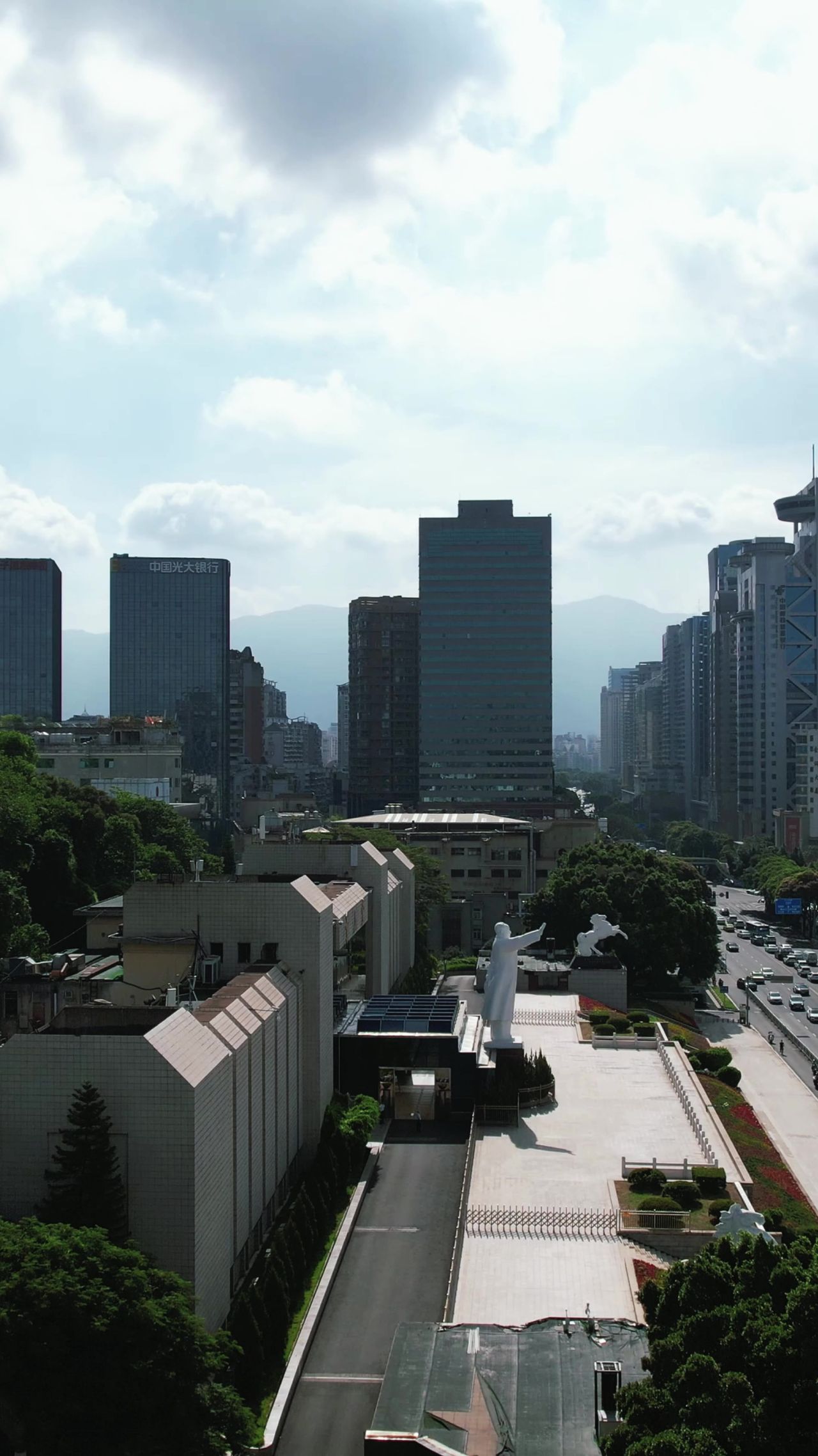 福建福州城市风光竖屏航拍 