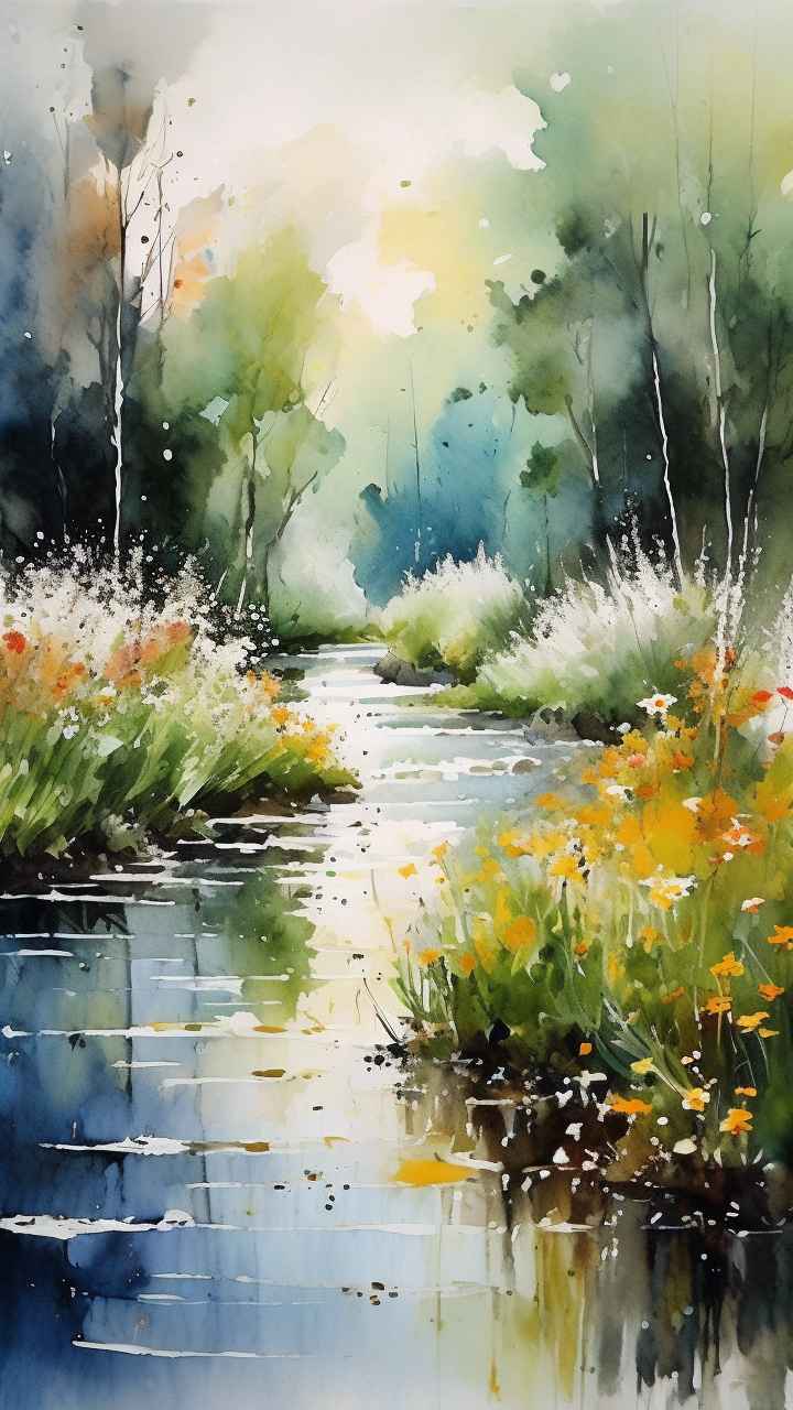 克劳德·莫内风格，一朵野花 64
