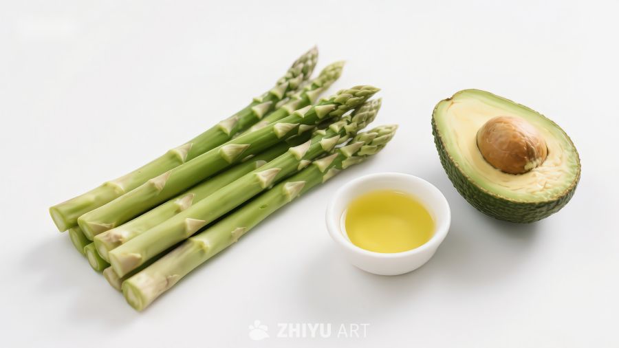 芦笋牛油果与橄榄油