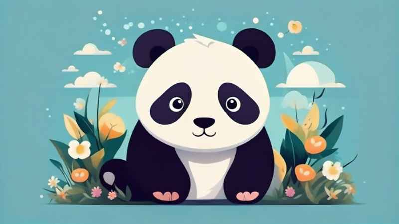 可爱熊猫插画简约风格 107