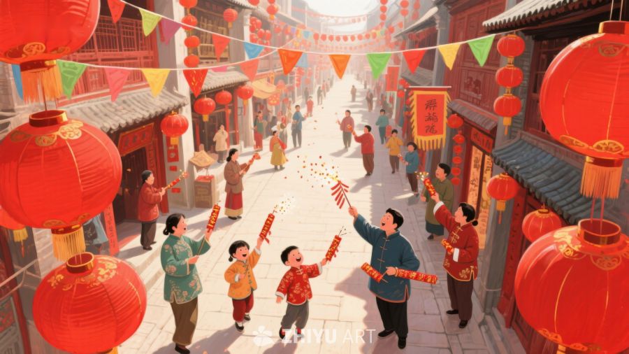 热闹街市庆祝传统节日 810