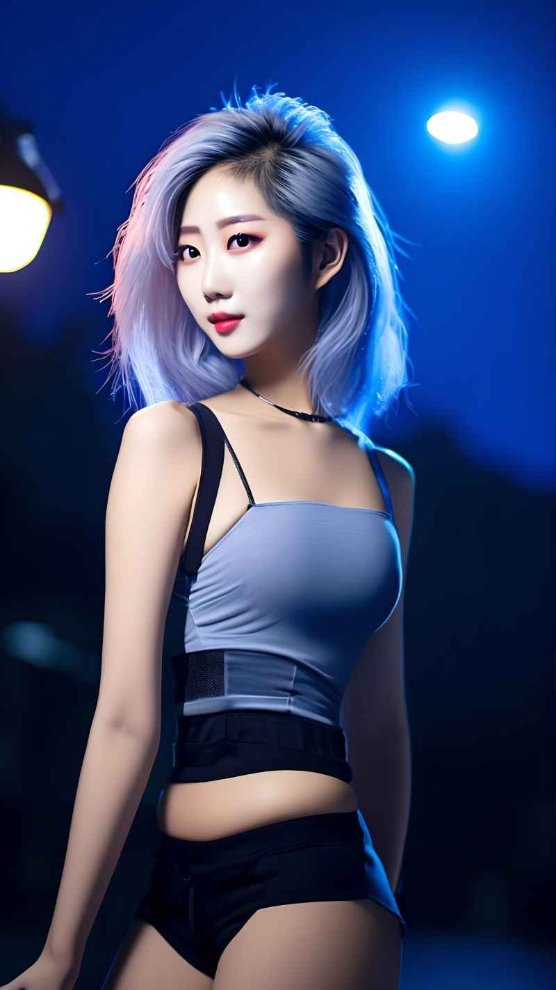 蓝色夜光时尚美女达人 18