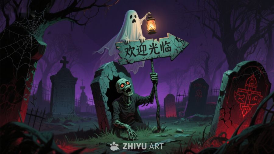 幽灵与僵尸欢迎来墓地