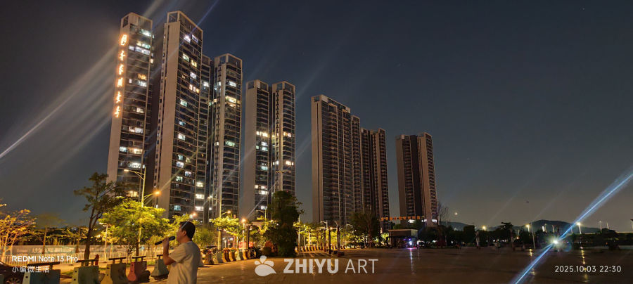 夜幕下的城市高楼