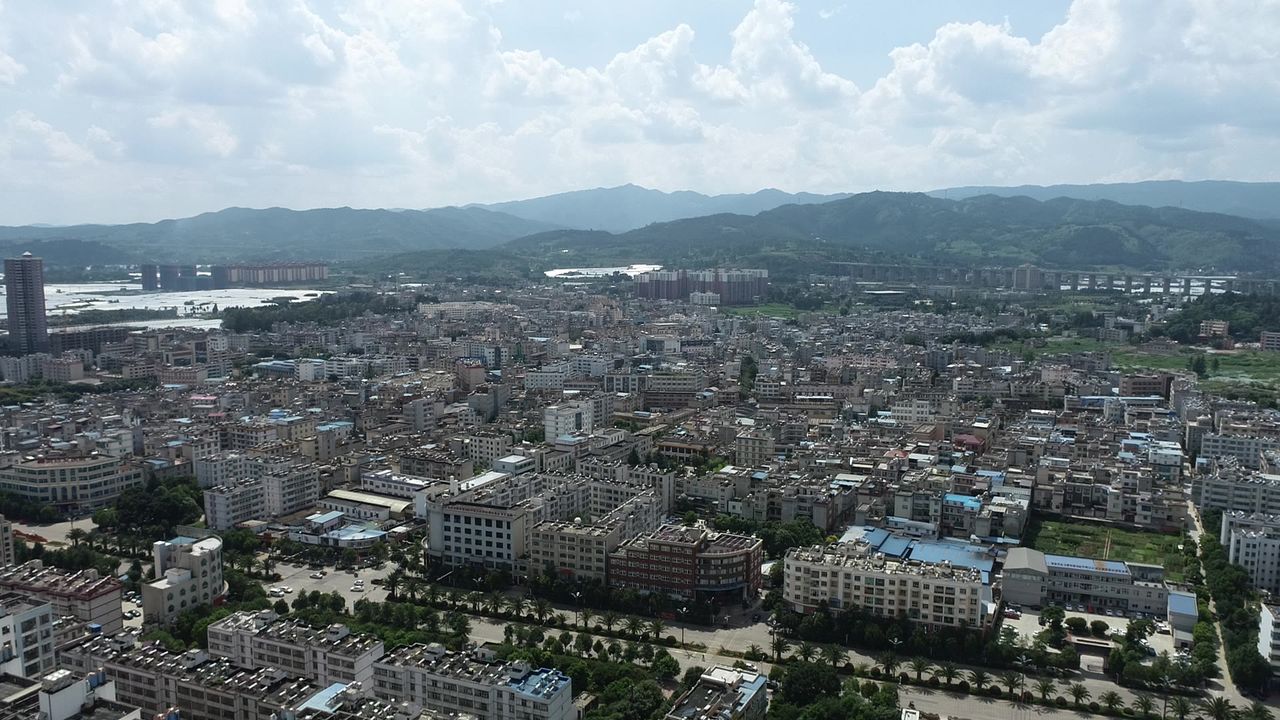 嵩明县城市航拍