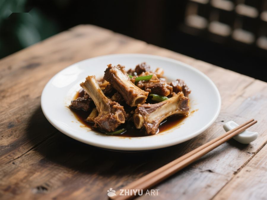 美味排骨配青椒，中式佳肴 584