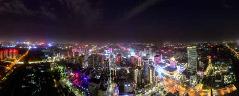 河北石家庄城市风光全景图航拍