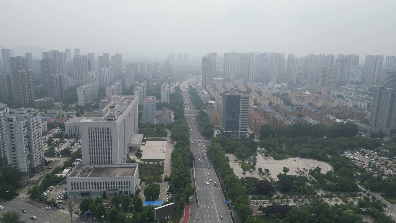 航拍山东菏泽城市建设