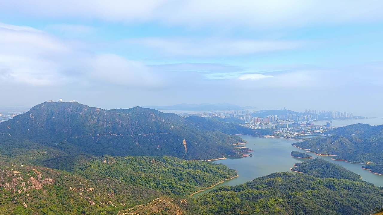珠海山顶拍摄海天一色大美风光三