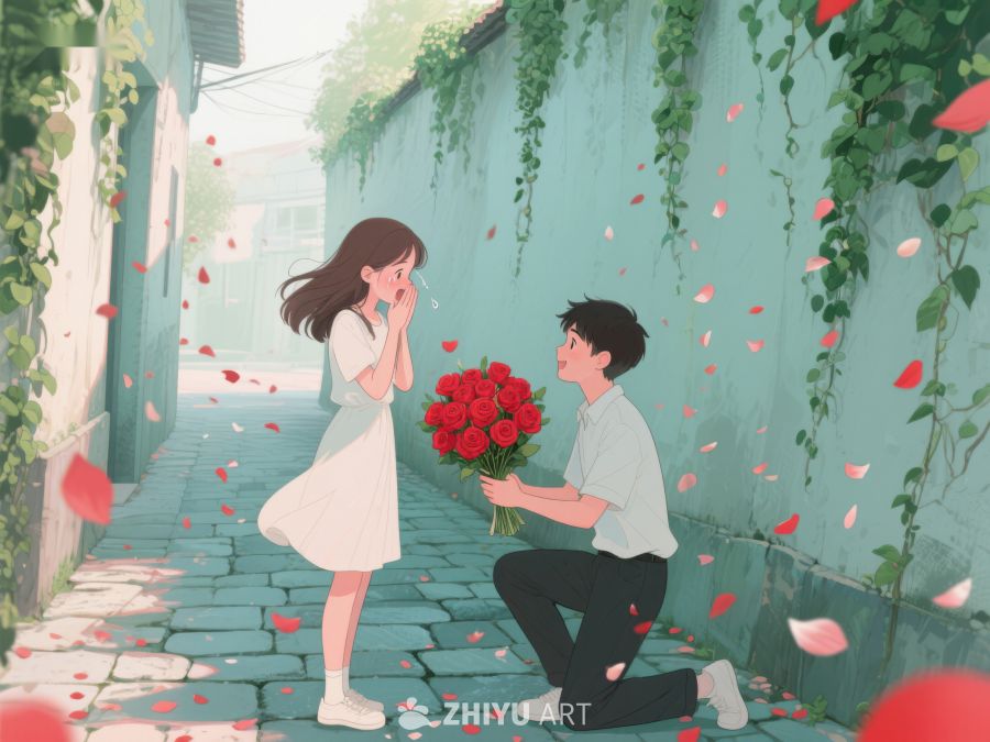 浪漫求婚，花海中的感动瞬间 386