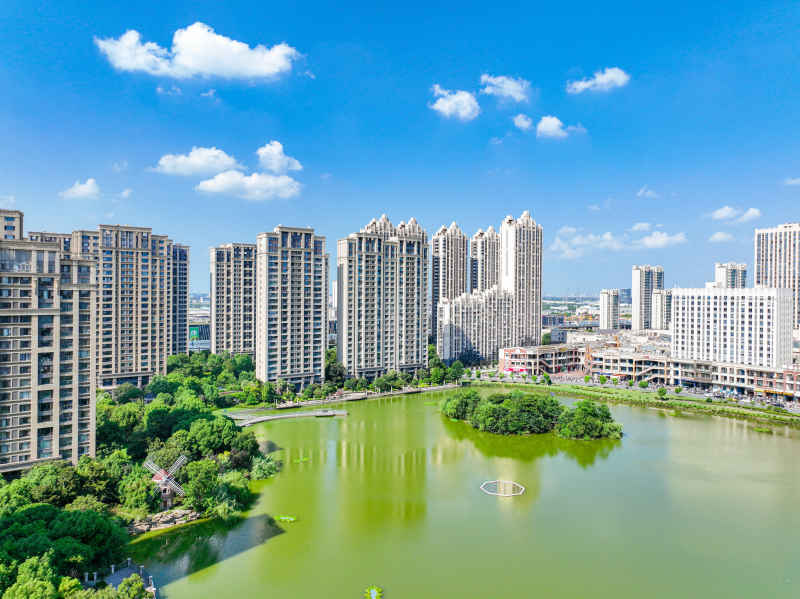 航拍昆山城市风光建筑大景 42