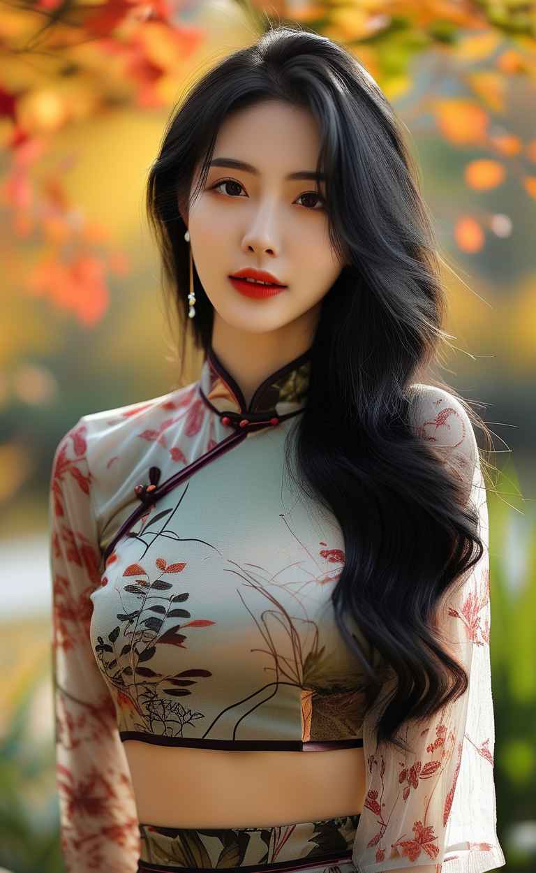 秋天美女户外摄影图 32