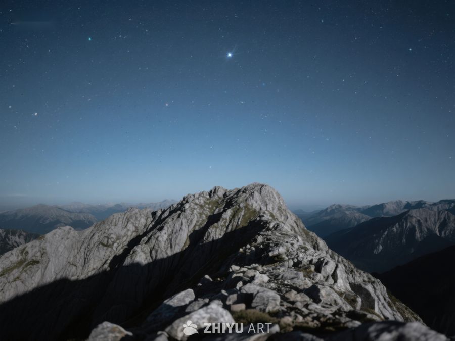 夜空下的山峰剪影 380