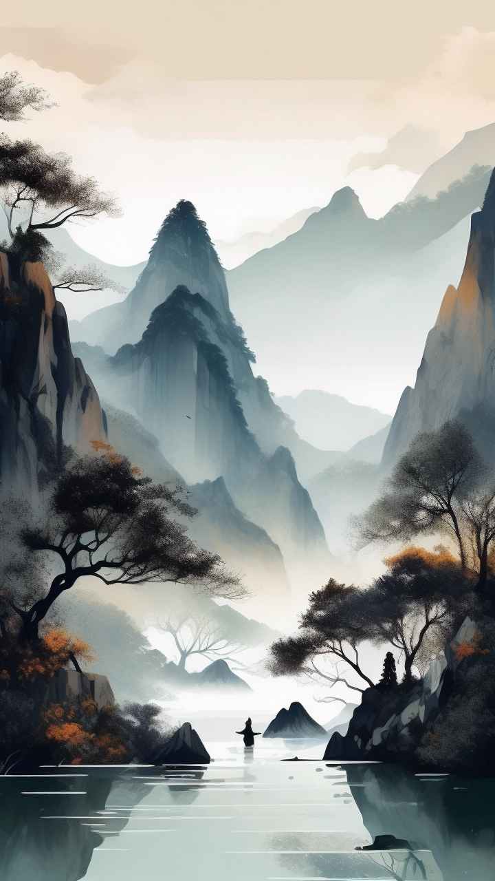 山水画国风背景 68