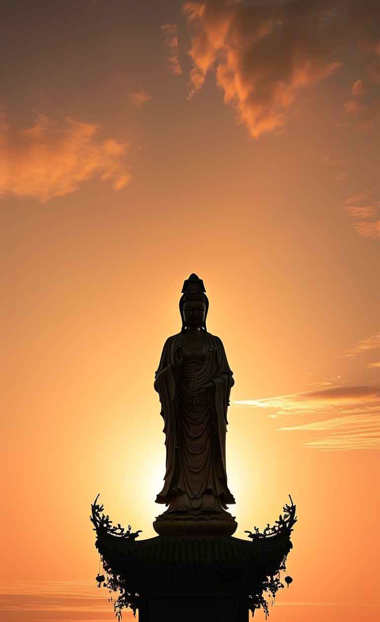 夕阳黄昏下的观音庄严 14