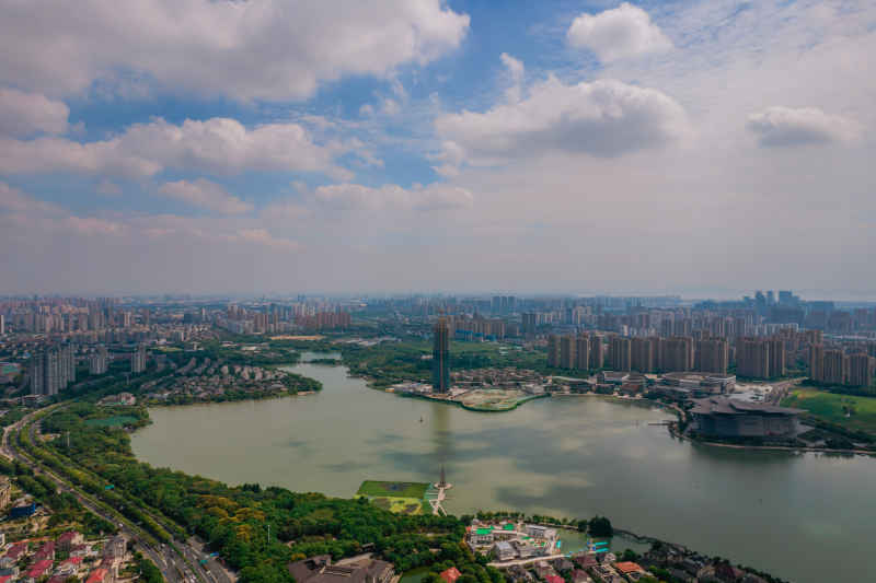 航拍 江苏 无锡 城市 风光 无锡建设