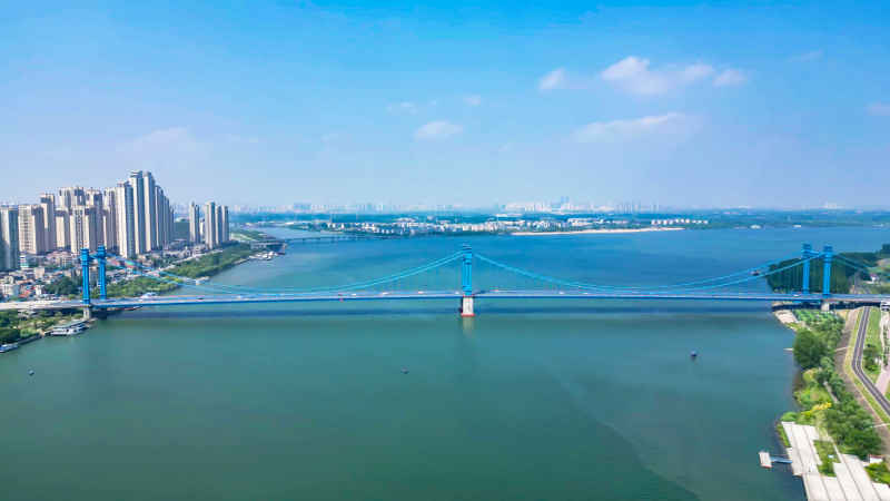 湖北襄阳城市风光航拍摄影图
