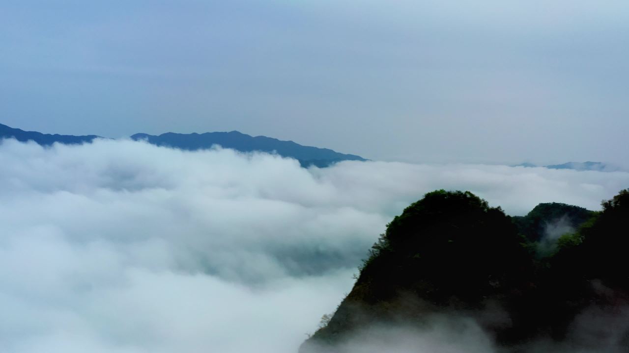 江西龙南南武当山航拍云海风光 一