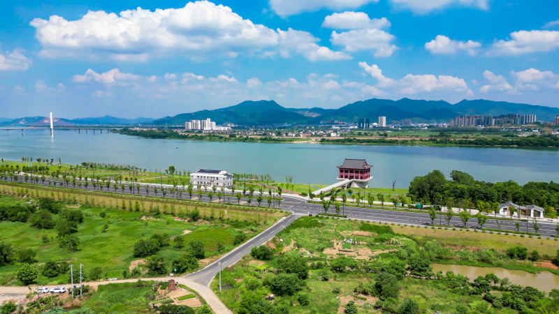 江西吉安城市风光旅游景区航拍图
