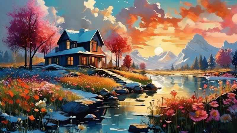 充满活力的绿洲在它的后院各种花 98