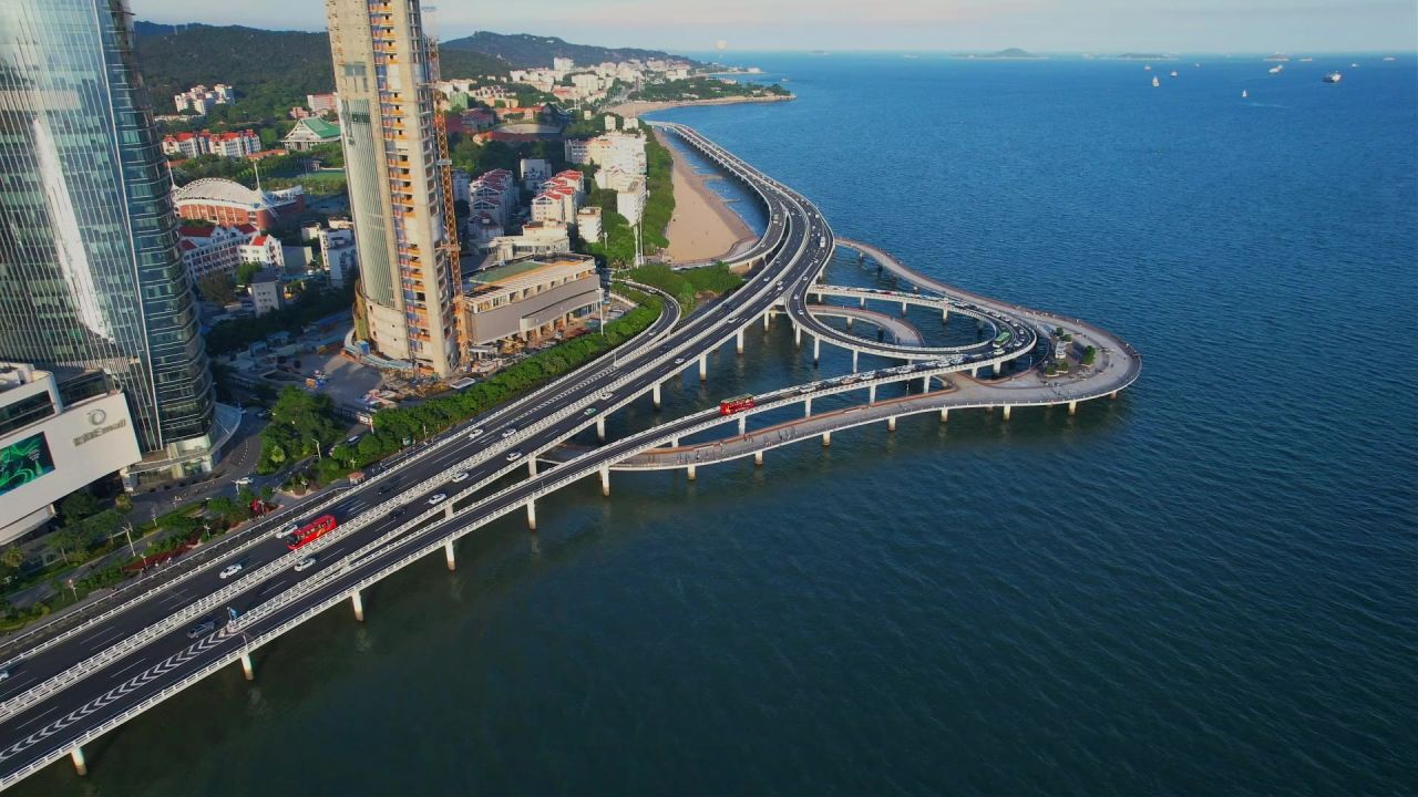 厦门航拍演武大桥景观