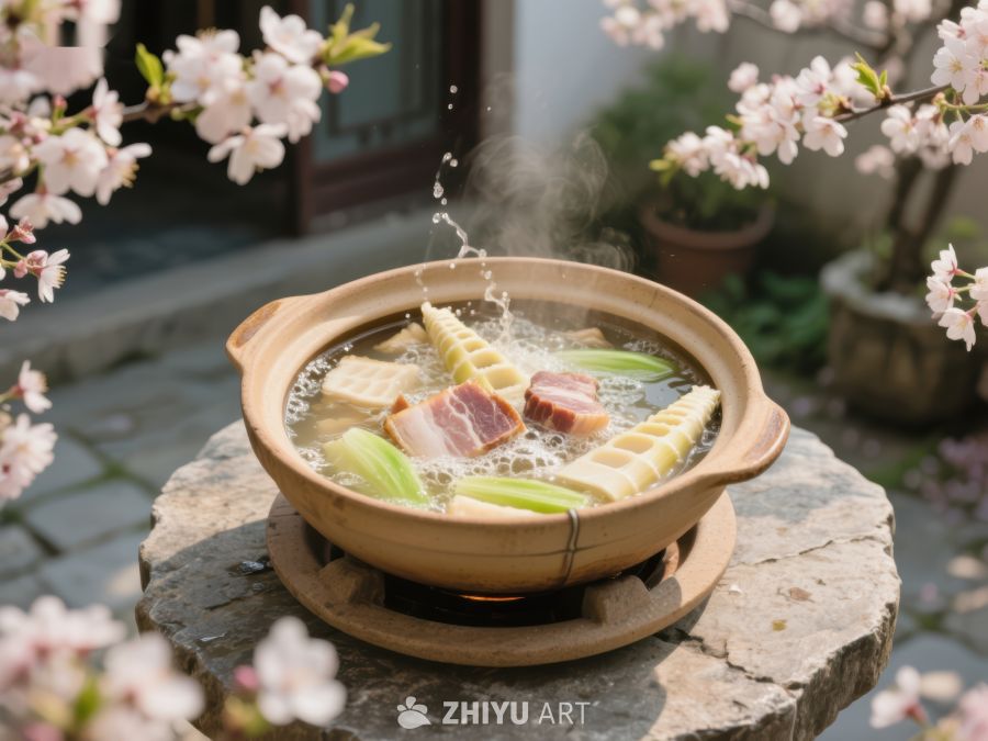 春日庭院中的热气腾腾砂锅 73