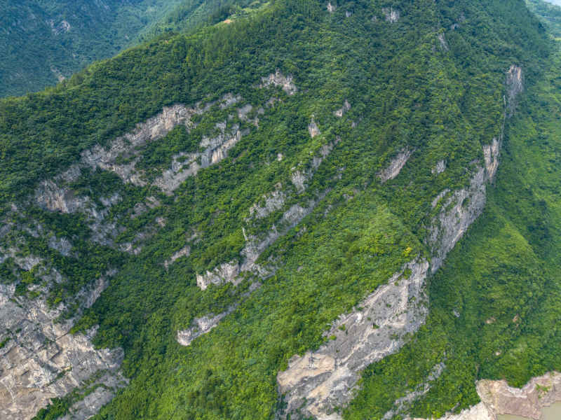 湖北长江三峡风光航拍图 