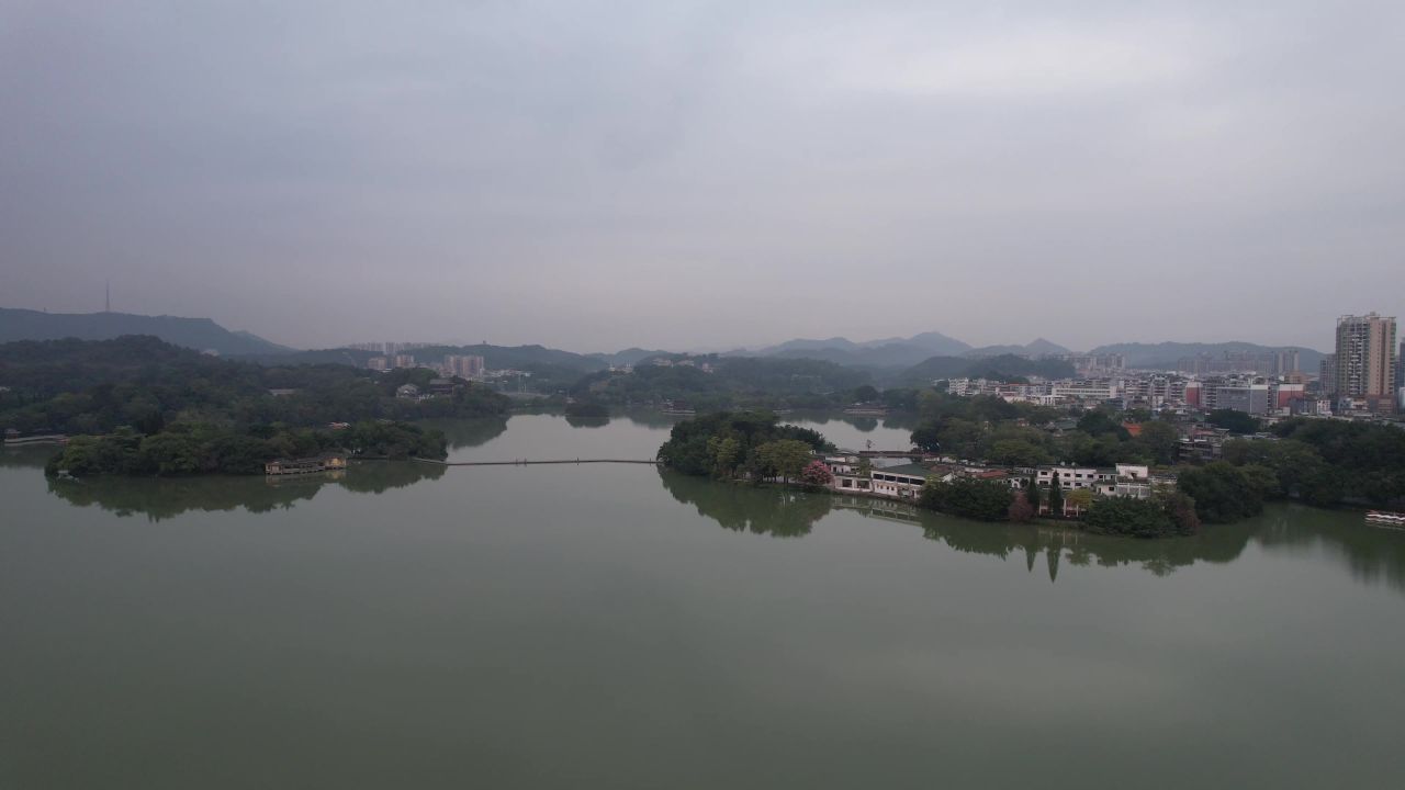 广东惠州西湖景区风景航拍 