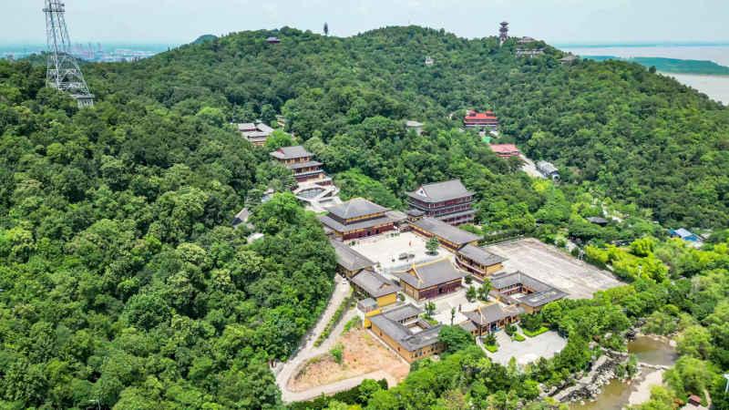 湖北鄂州城市风光航拍摄影图