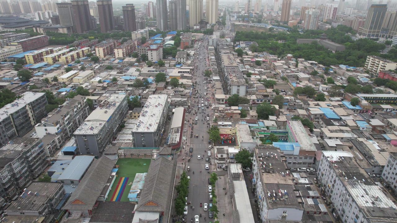 河北邢台城市风光旅游景区航拍 