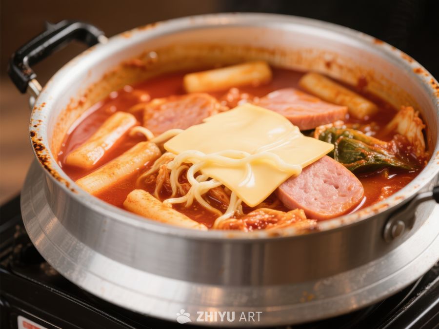 韩式辣炒年糕锅，奶酪香肠美味诱人 146