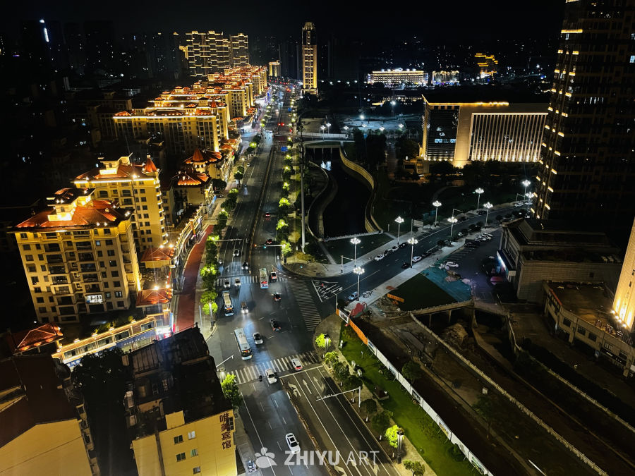 都市夜景：灯火辉煌的城市