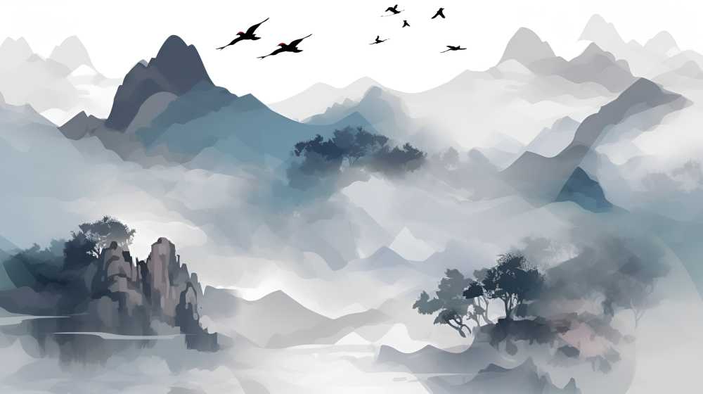 山水风景画中国风