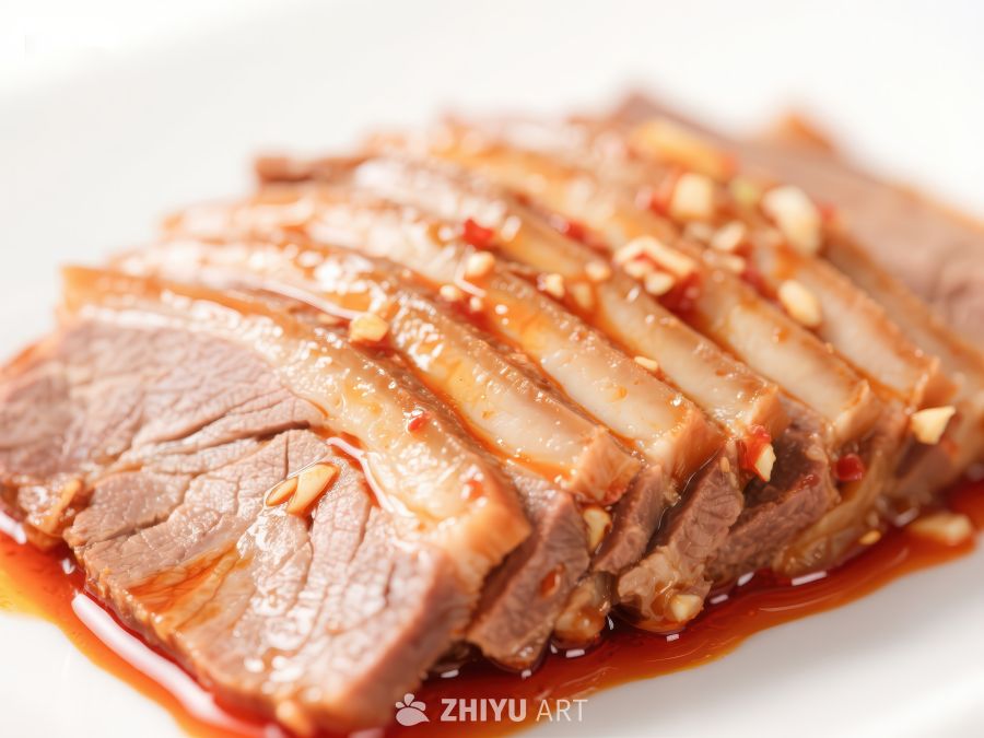 红油牛肉片，撒上芝麻 261