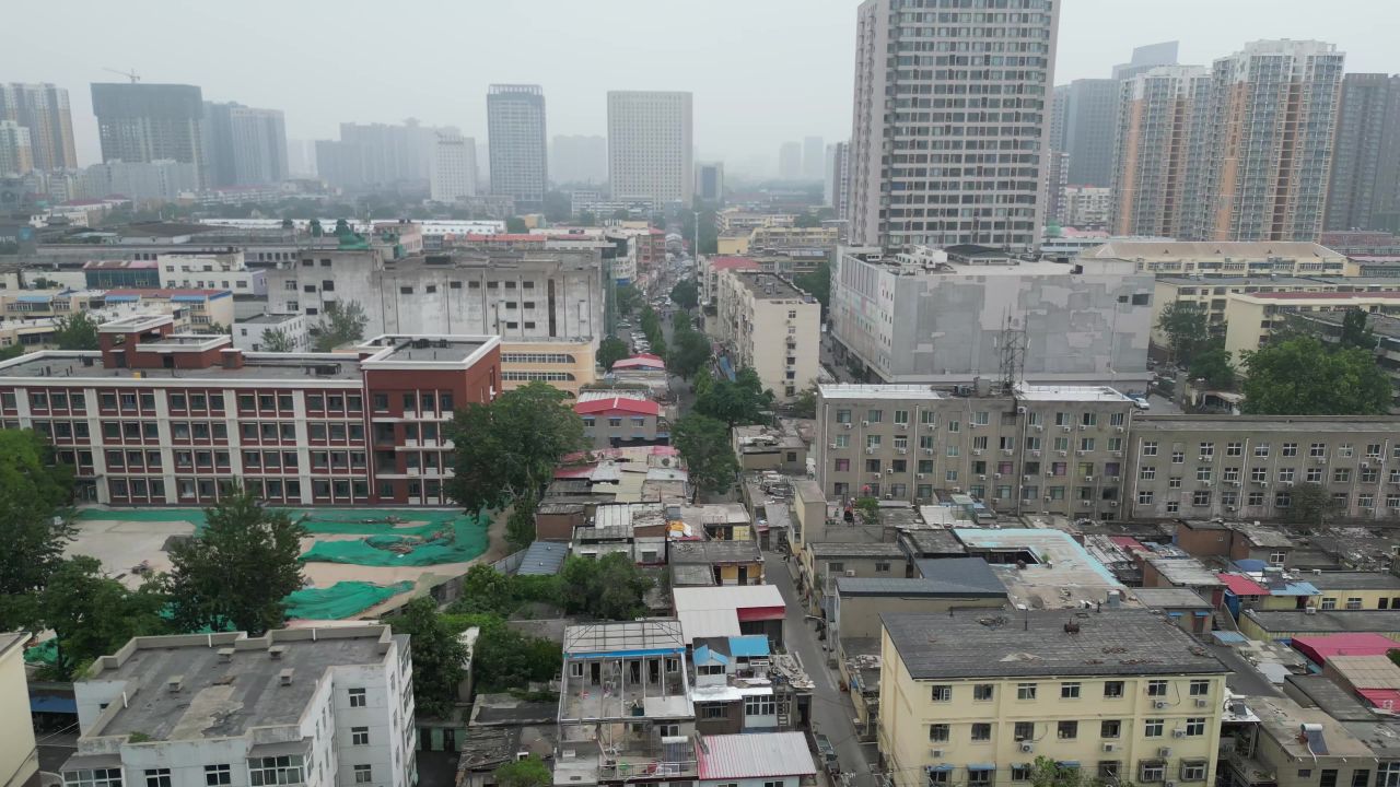 河北邯郸城市风光地标建筑航拍 